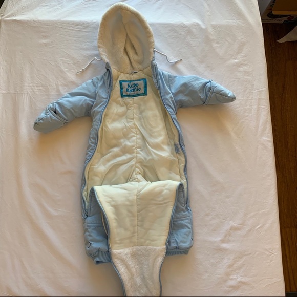 Rare Rothschild Vintage Snowsuit, hand covers, baby blue retro airplane puffer - Picture 8 of 16